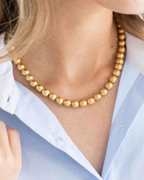 Mini Margaret Gold Bead Necklace - Image 2