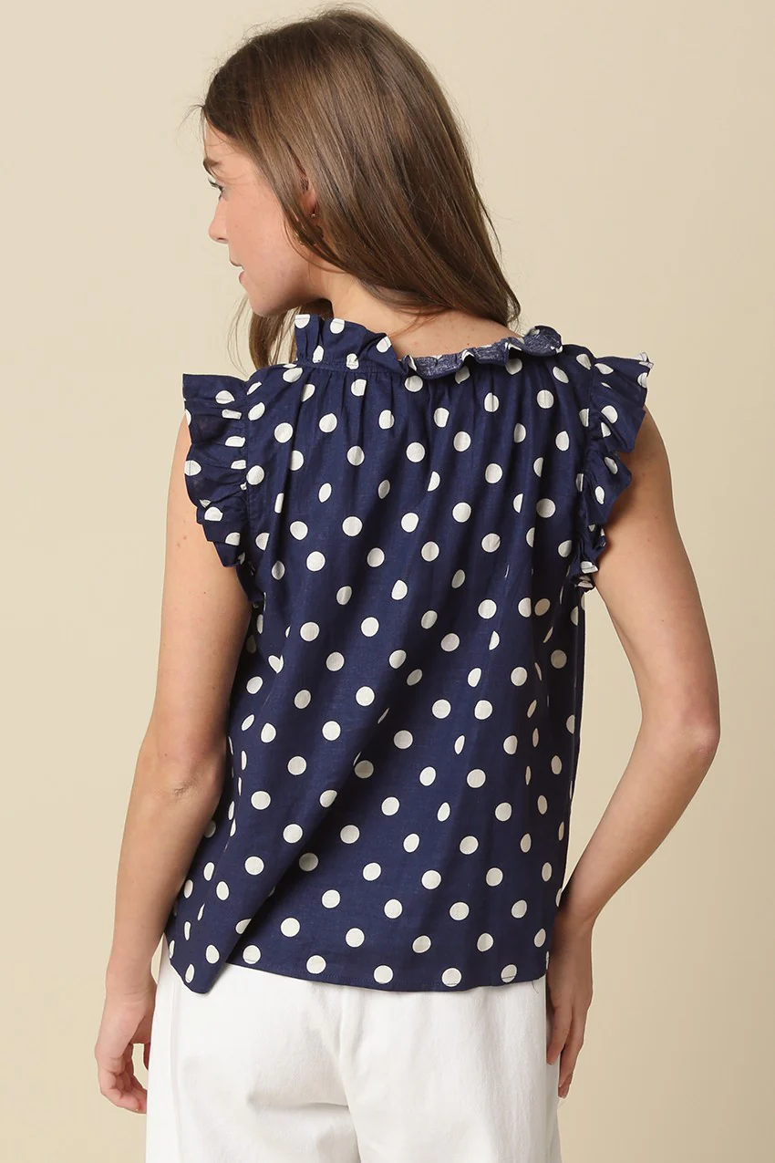 Mira Polka Dot Ruffle Blouse - Image 3
