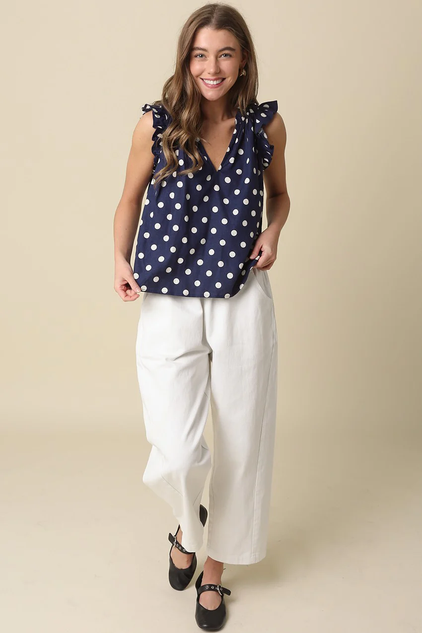 Mira Polka Dot Ruffle Blouse - Image 7