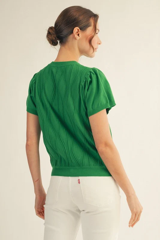 Miranda Wave Patterned Lightweight Sweater Top - Image 2