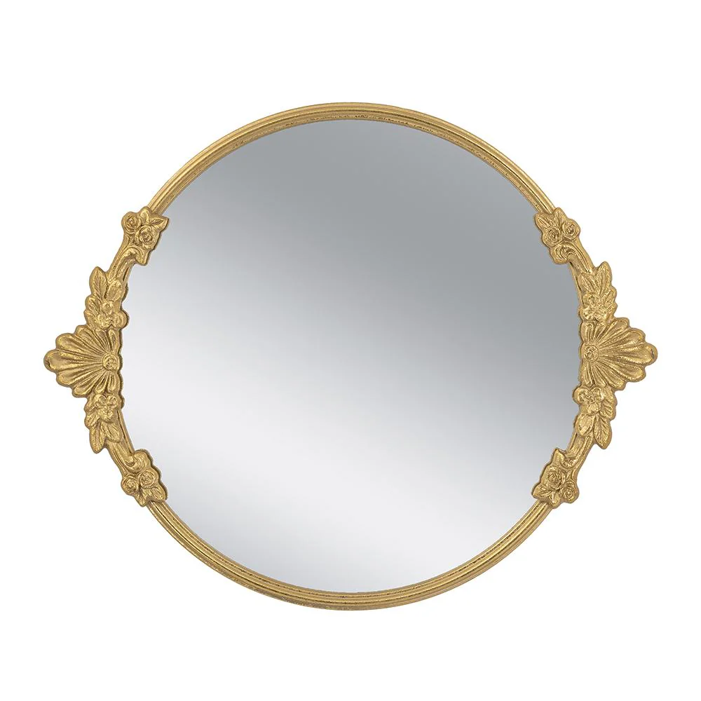 Mirror Tray with Gold Iron Frame & Intricate Floral - Image 2