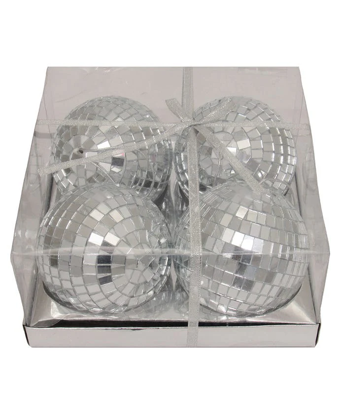 Mirrored Disco Ball Glass Ornament - Sold as a Set - Image 3