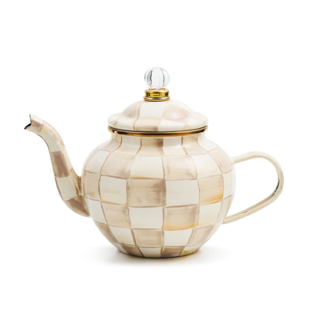 Mocha Check 4 Cup Teapot - Image 2