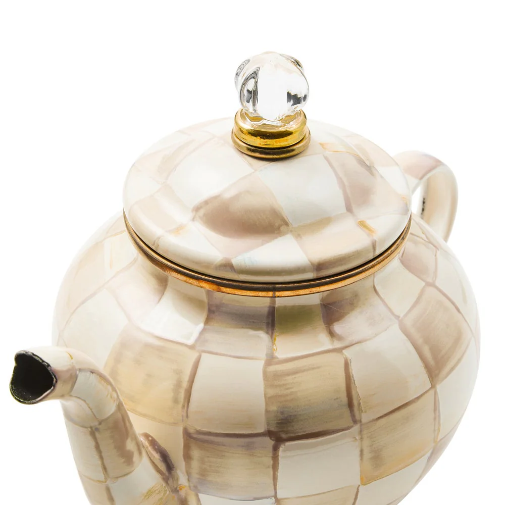 Mocha Check 4 Cup Teapot - Image 4