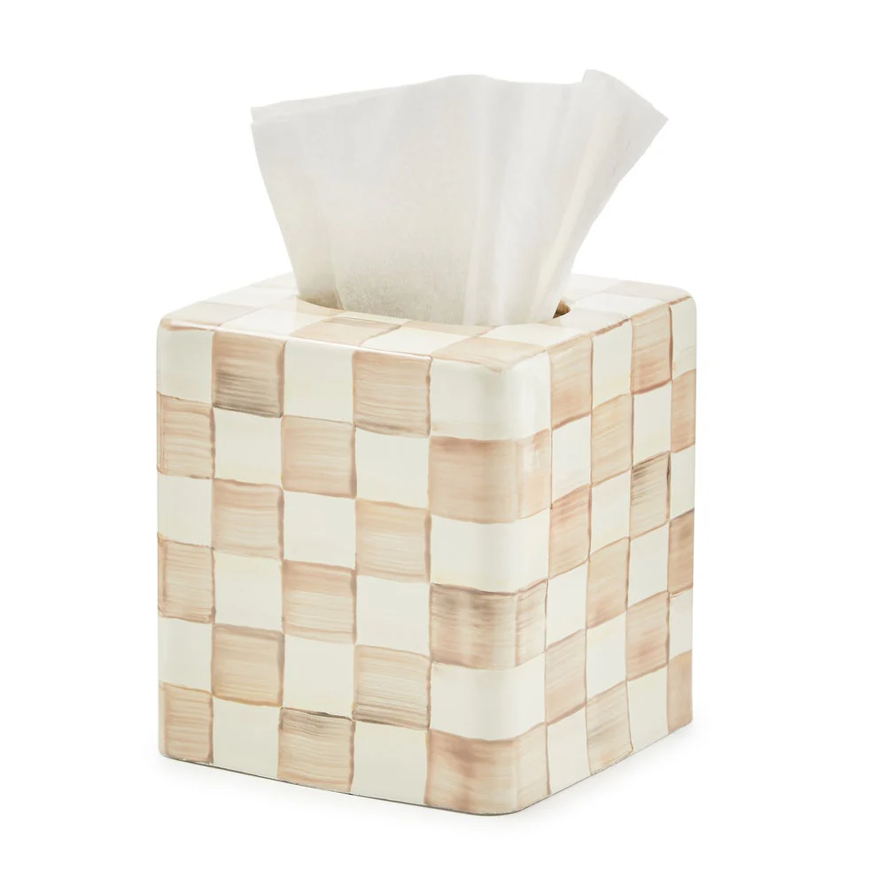 Mocha Check Boutique Tissue Box Cover - Image 4