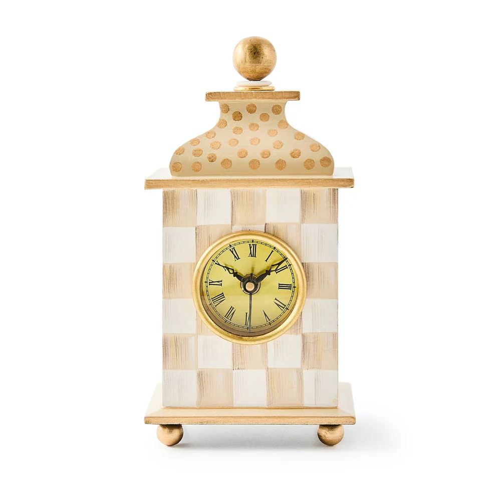 Mocha Check Desk Clock - Image 4