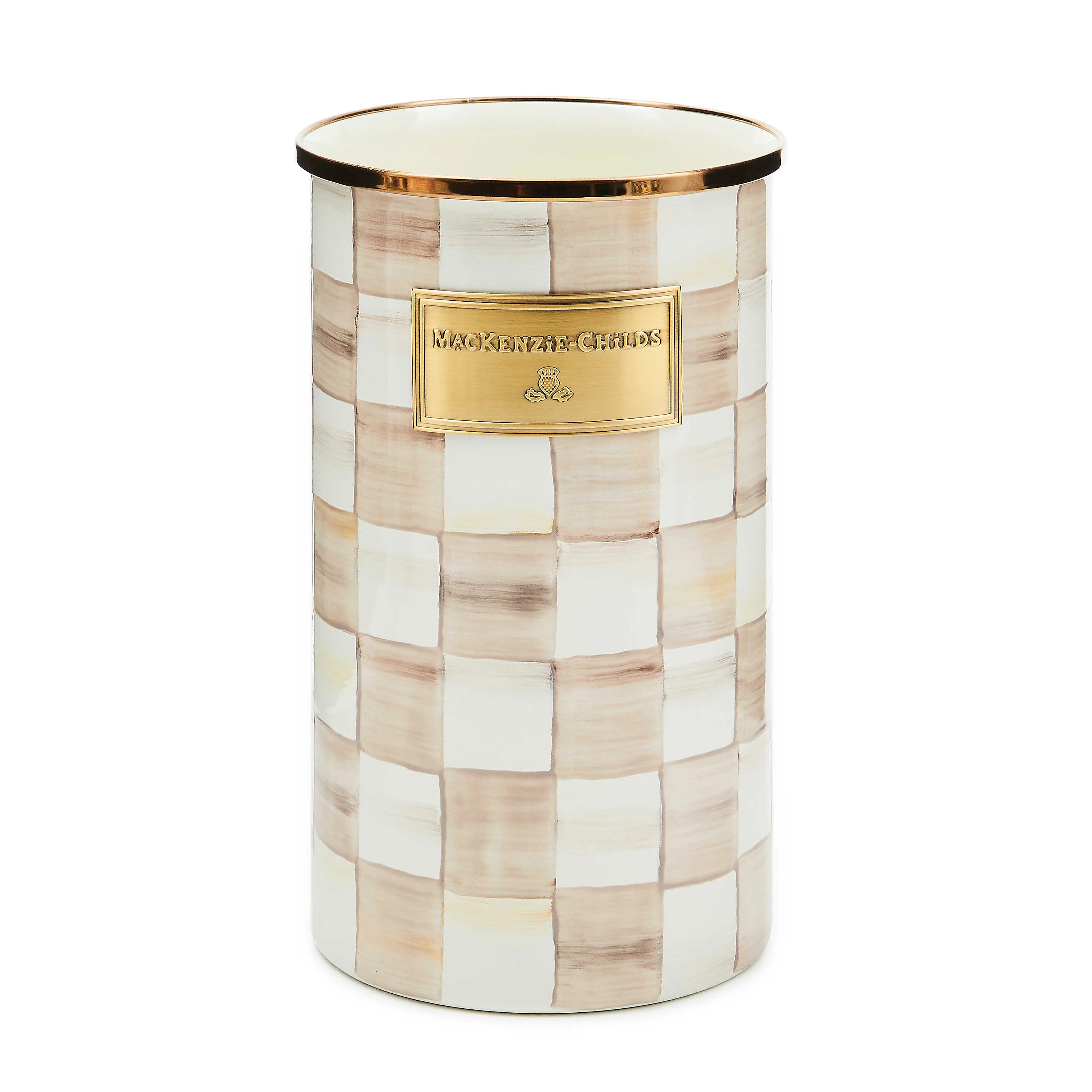 Mocha Check Utensil Holder - Image 3