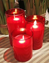 Moving Flame LED Glass Pillar - Sold Individually - Image 5