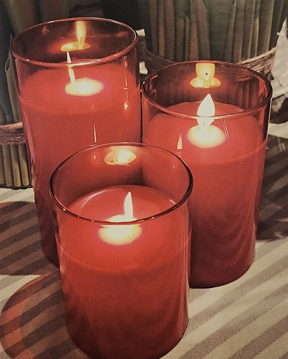 Moving Flame LED Glass Pillar - Sold Individually - Image 6