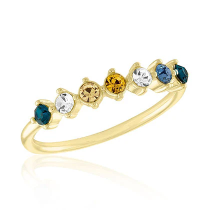 Multi Color Floating Gold Layers Ring - Image 3