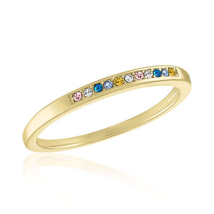Multi-Color Inset CZ Gold Layers Rings - Image 6