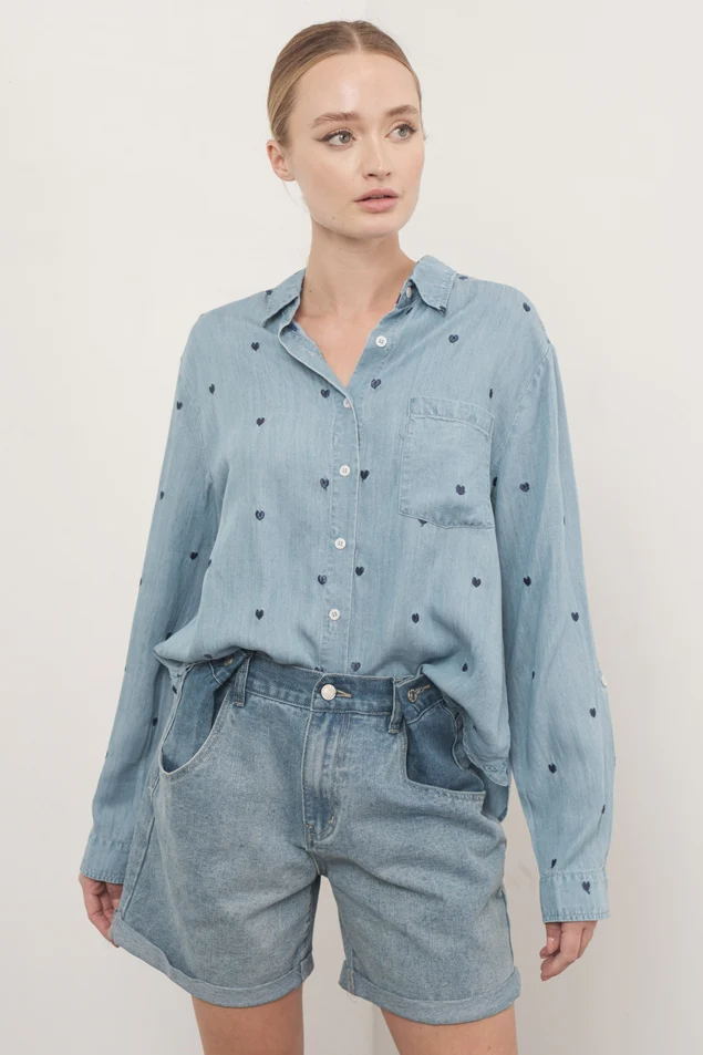 Naomi Oversized Chambray Heart Shirts - Image 7