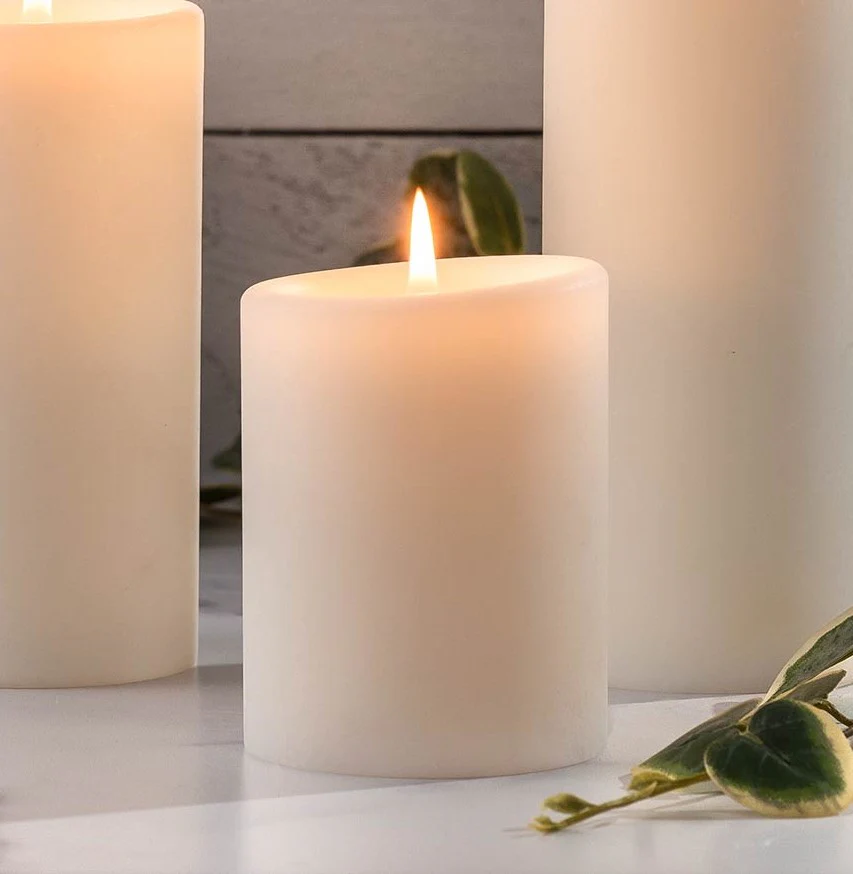 Natural 3x4 Pillar Candle - Image 2