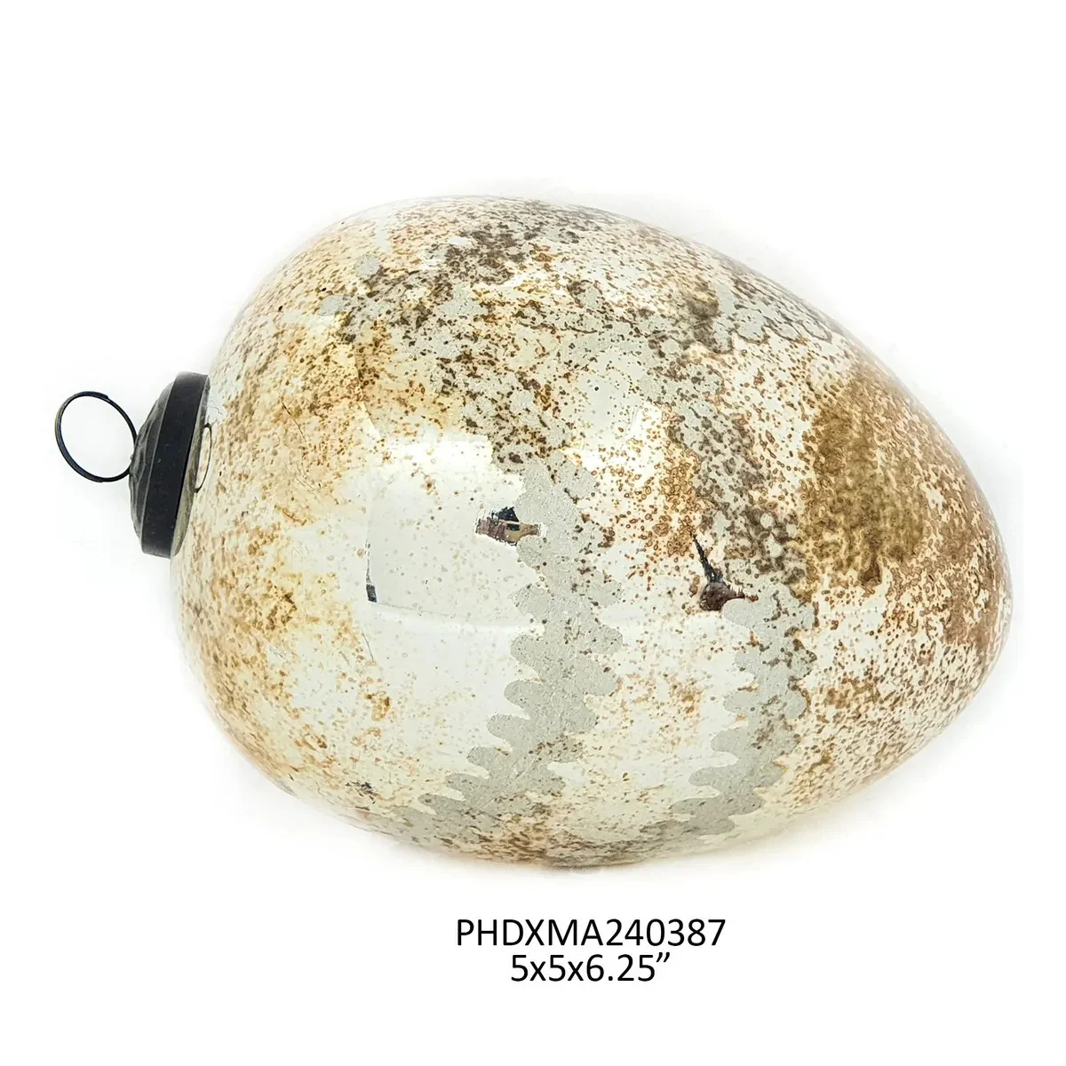 Notre Dame Glass 5" Egg Ornament - Image 3