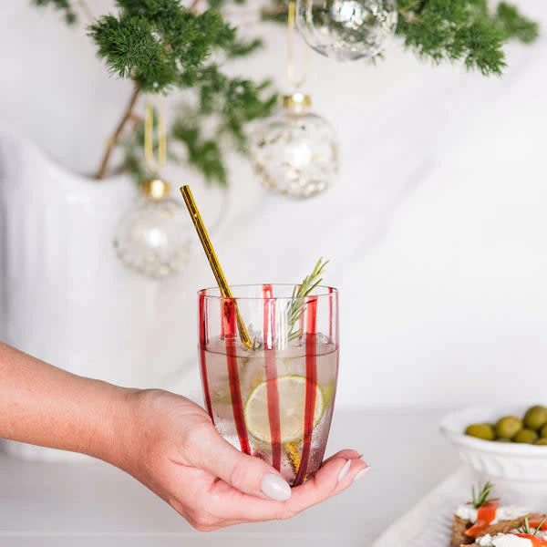 Nuovo Stripe Red Tall Tumbler - Image 2