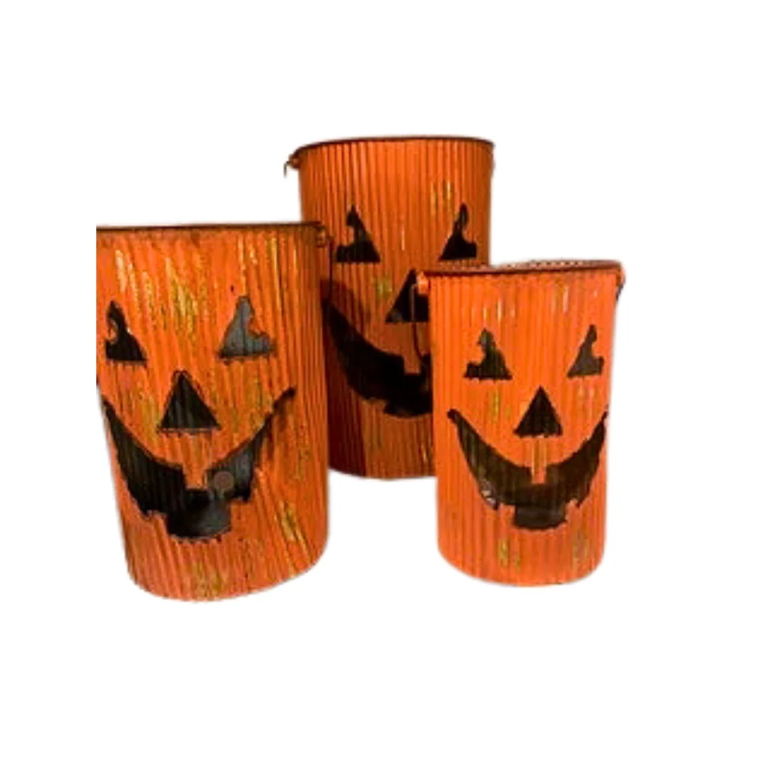 Orange Pumpkin Lantern Bucket