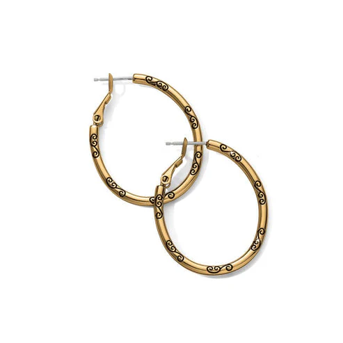 Oval Hoop Charm Earrings - Image 2