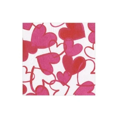 Painted Hearts Recycled Cocktail Napkin