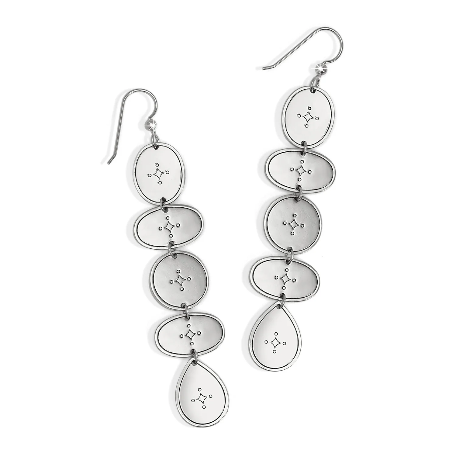 Palm Canyon Long French Wire Earrings Silver - Image 2