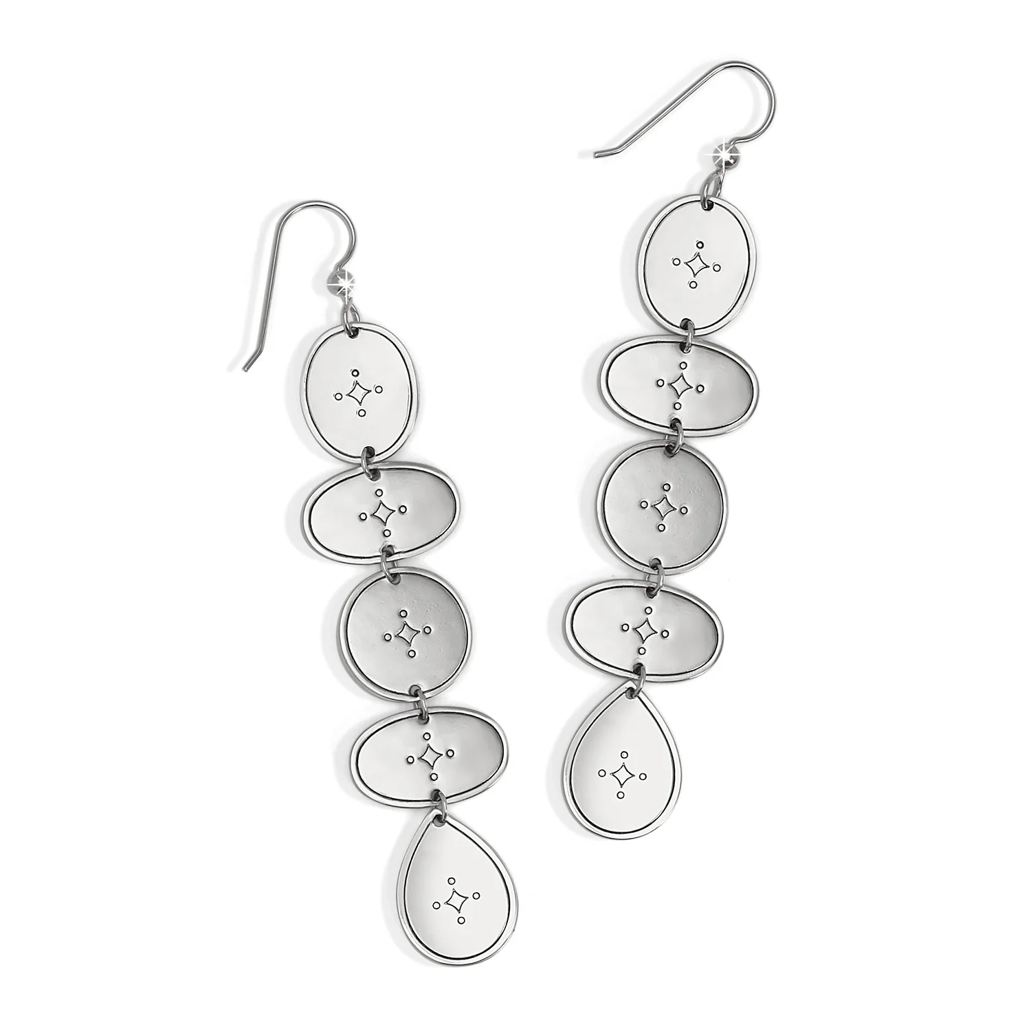 Palm Canyon Long French Wire Earrings Silver - Image 4