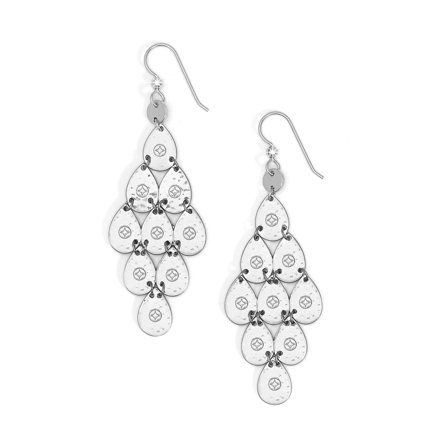 Palm Canyon Teardrop French Wire Earrings Silver