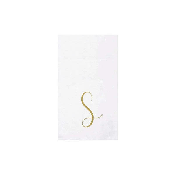 Papersoft Napkins Gold Monogram Guest Towels
