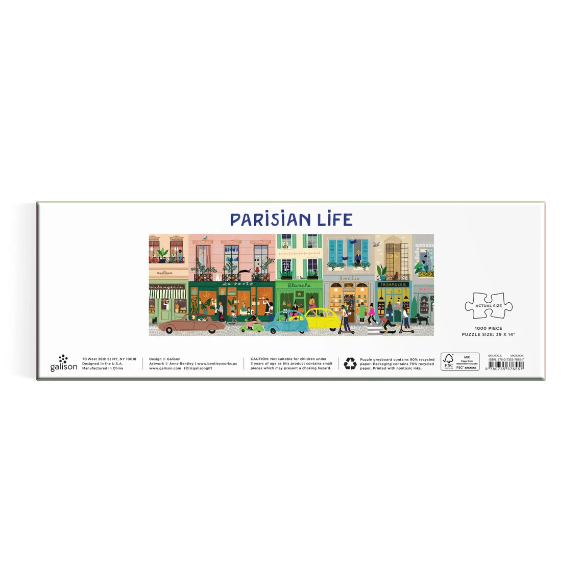 Parisian Life 1000 Piece Panoramic Puzzle - Image 2