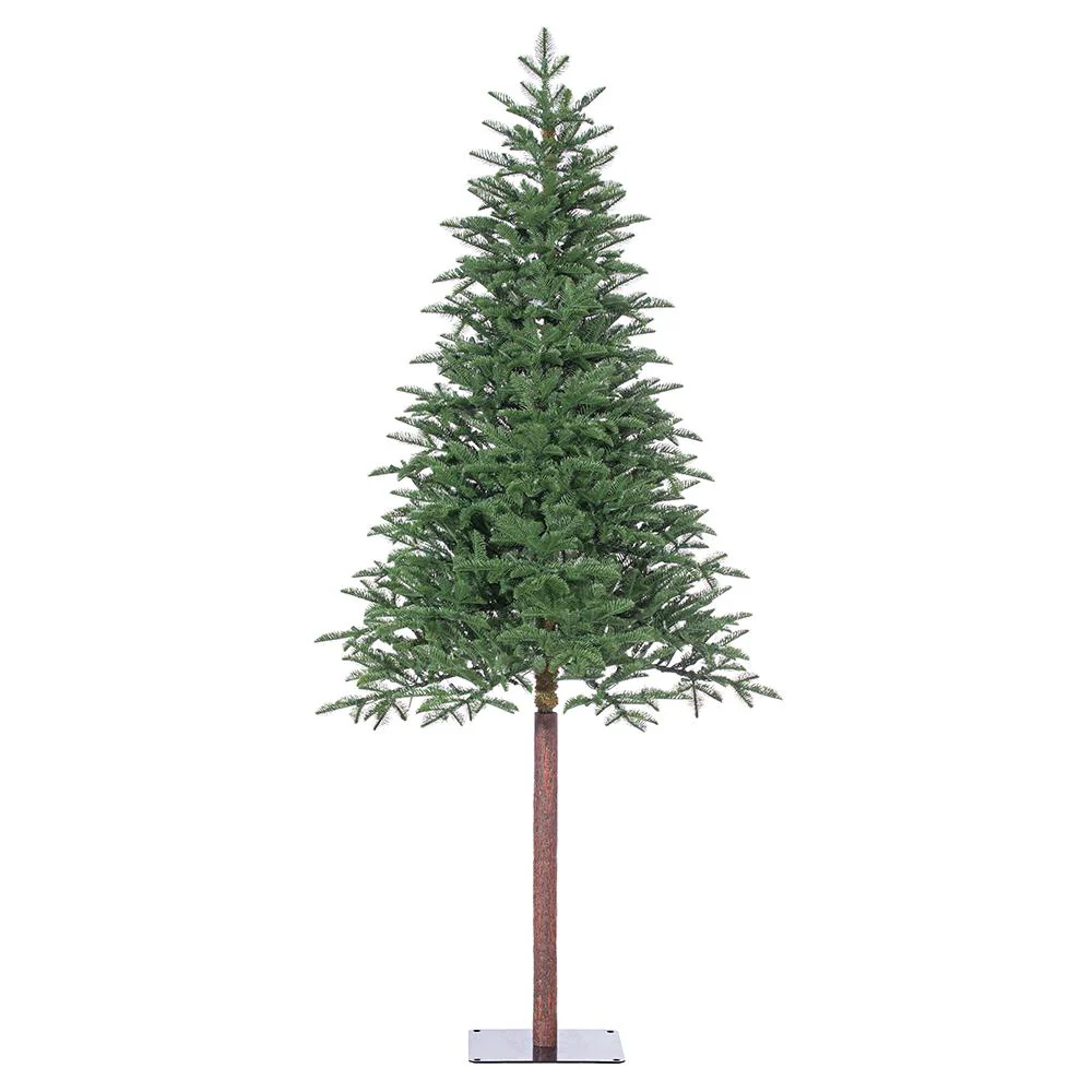Pencil Pine Tree x517 With 350 Warm White LED Lights on Metal Stand Green