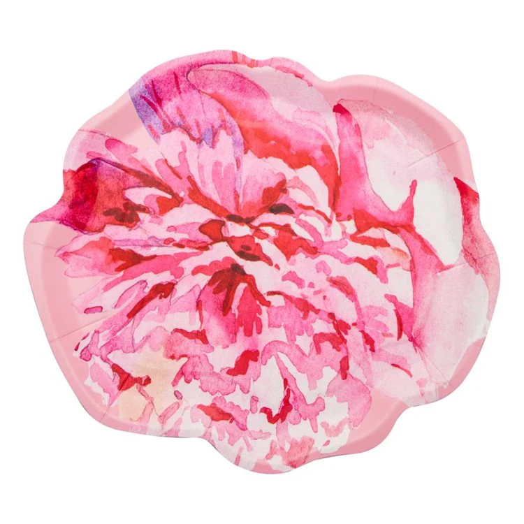 Peony Salad Plate Pink Peonies - Image 3