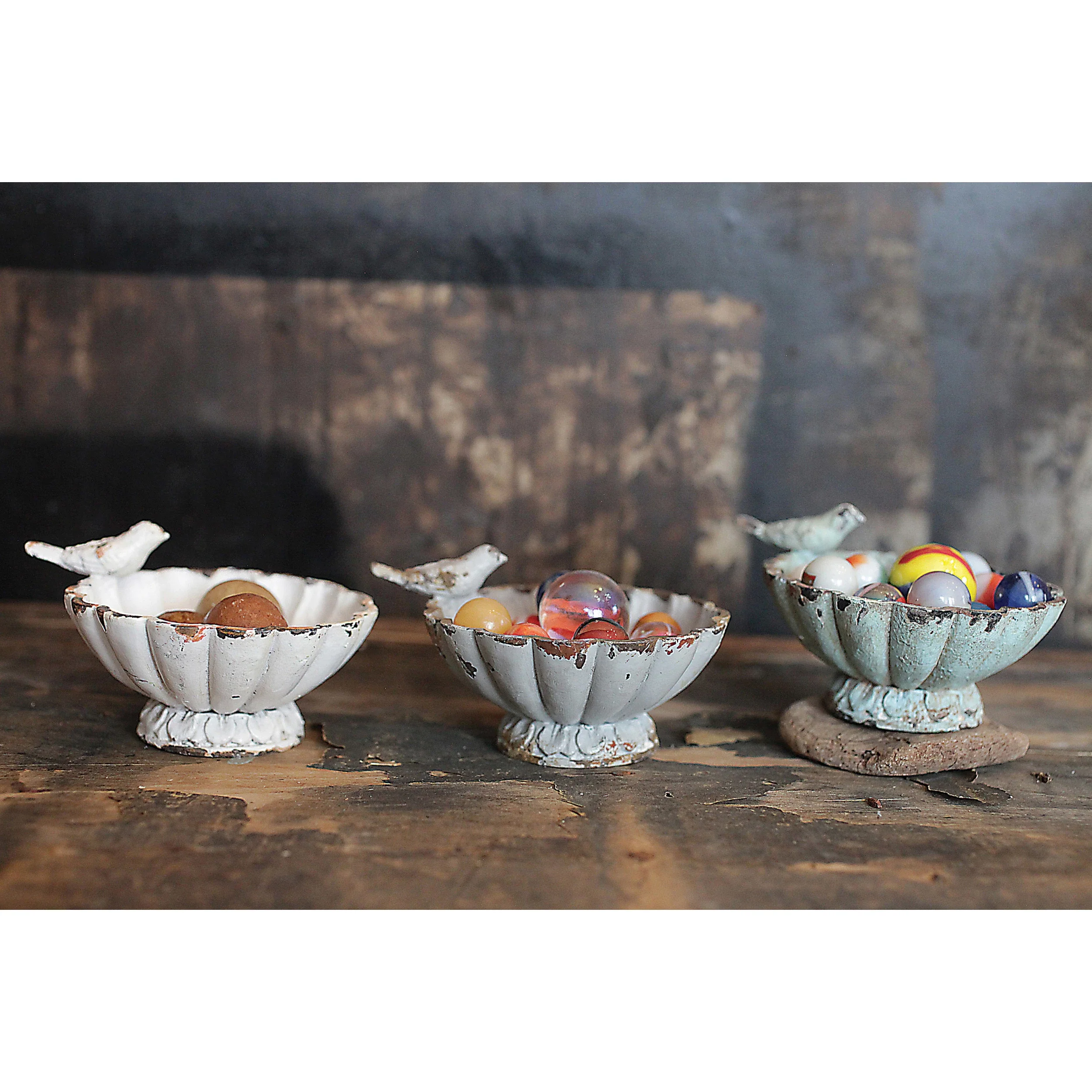 Pewter Bowl with Bird Distressed - Image 2