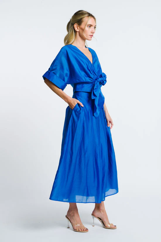 Pheona High Waisted Pleated Midi Skirt - Image 2