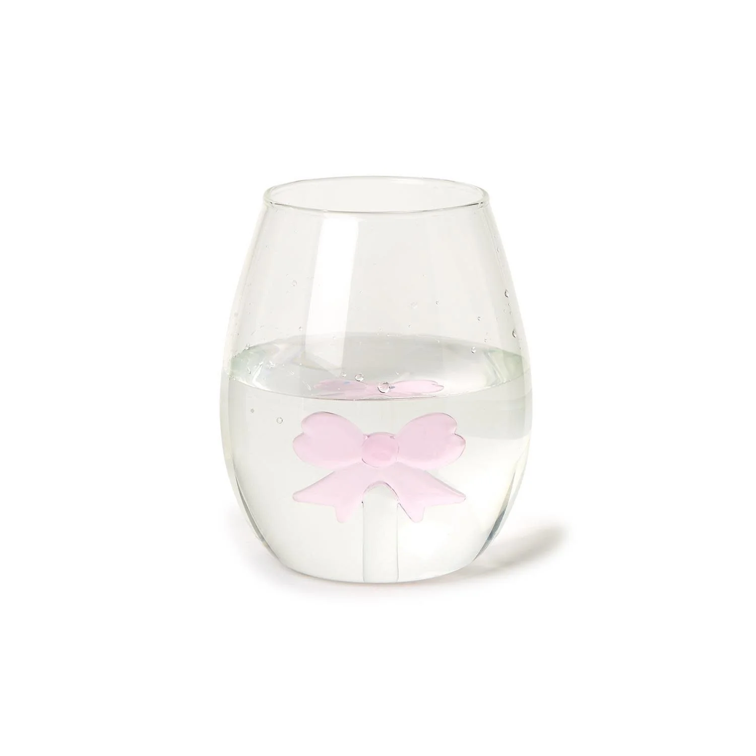 Pink Bow Stemless Wine Glass - Image 2