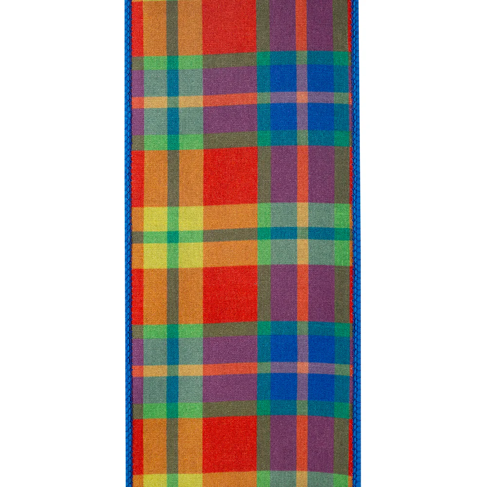 Plaid Bedoya Deluxe Turquoise Backed Wired Edge - Image 5