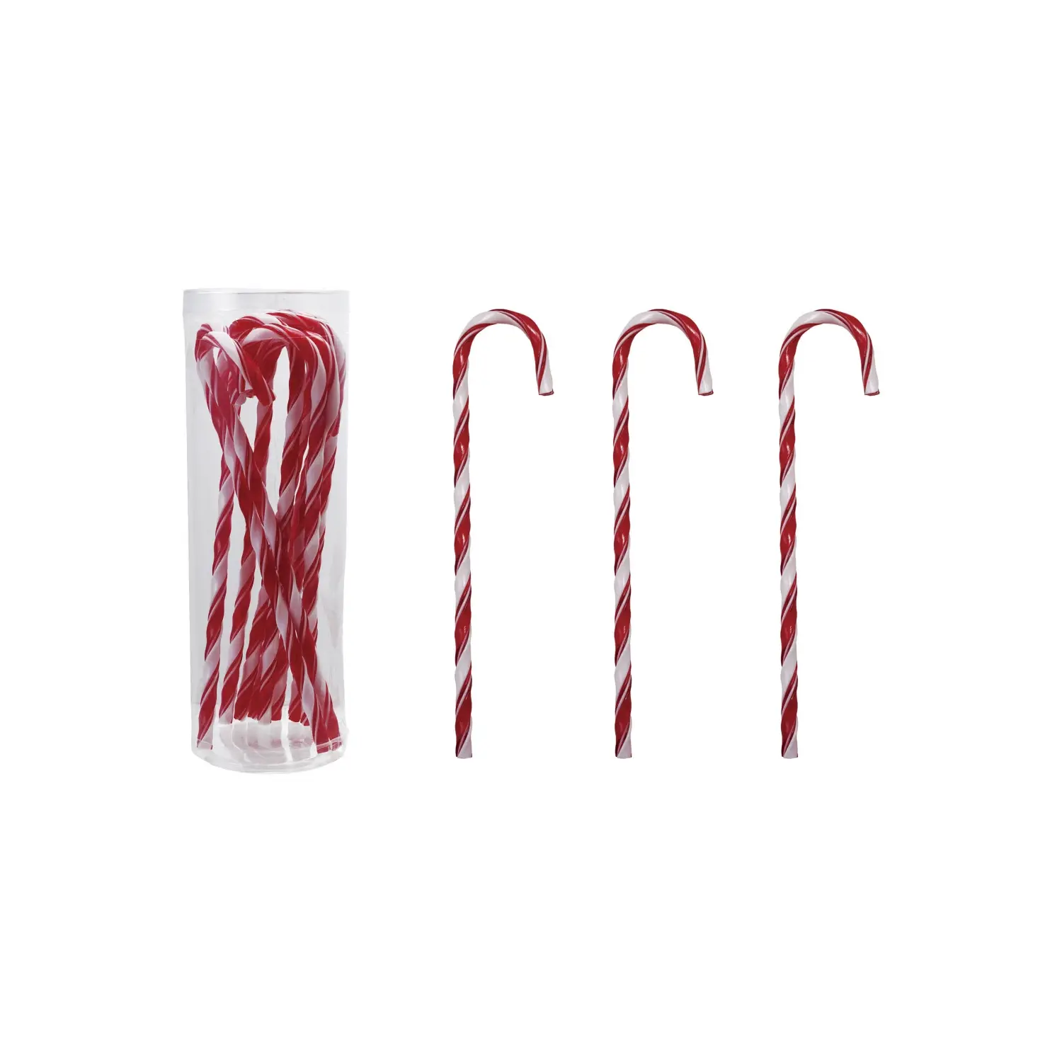 Plastic Candy Cane Drink Stirrers with Stripes - Sold as Set