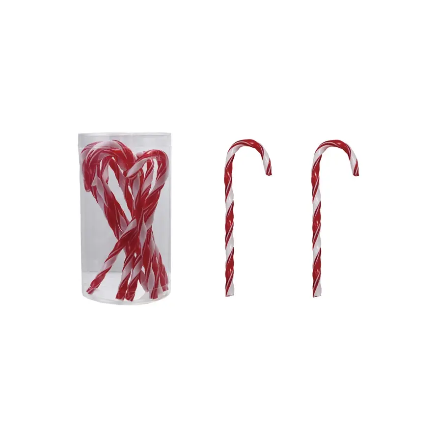 Plastic Candy Cane Drink Stirrers With Stripes - Sold as Set