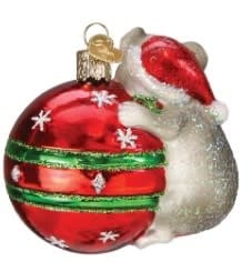 Playful Christmas Mouse Ornament - Image 2