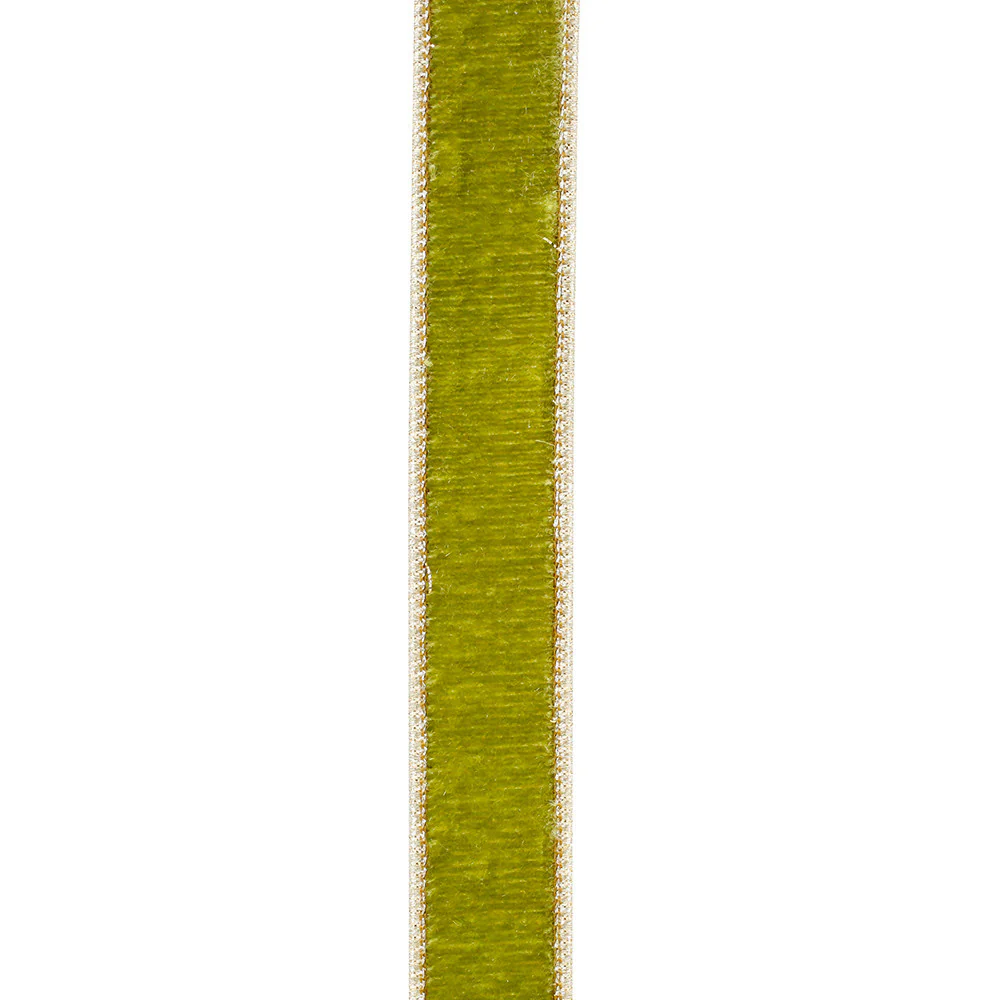 Plush Velvet Deluxe Dupioni Metallic Backed Wired Edge - Green Grass - Image 2