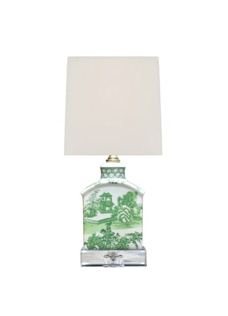 Porcelain Green Chinoiserie Mini Jar Lamp
