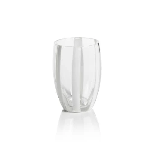 Portofino Stemless Glass With Stripes - Clear