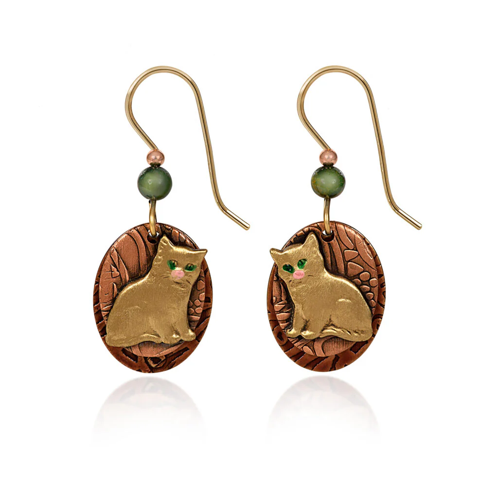 Pretty Kitty on Ovals Earrings - Image 2