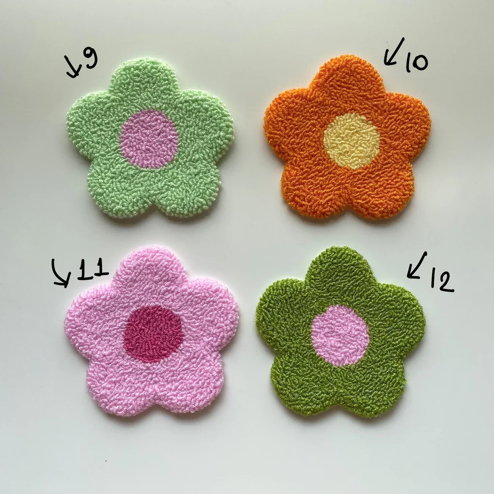 Punch Needle Coasters, Handmade Mug Rug - Image 6