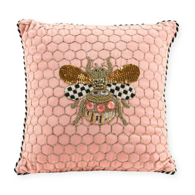 Queen Bee Pink Throw Pillow