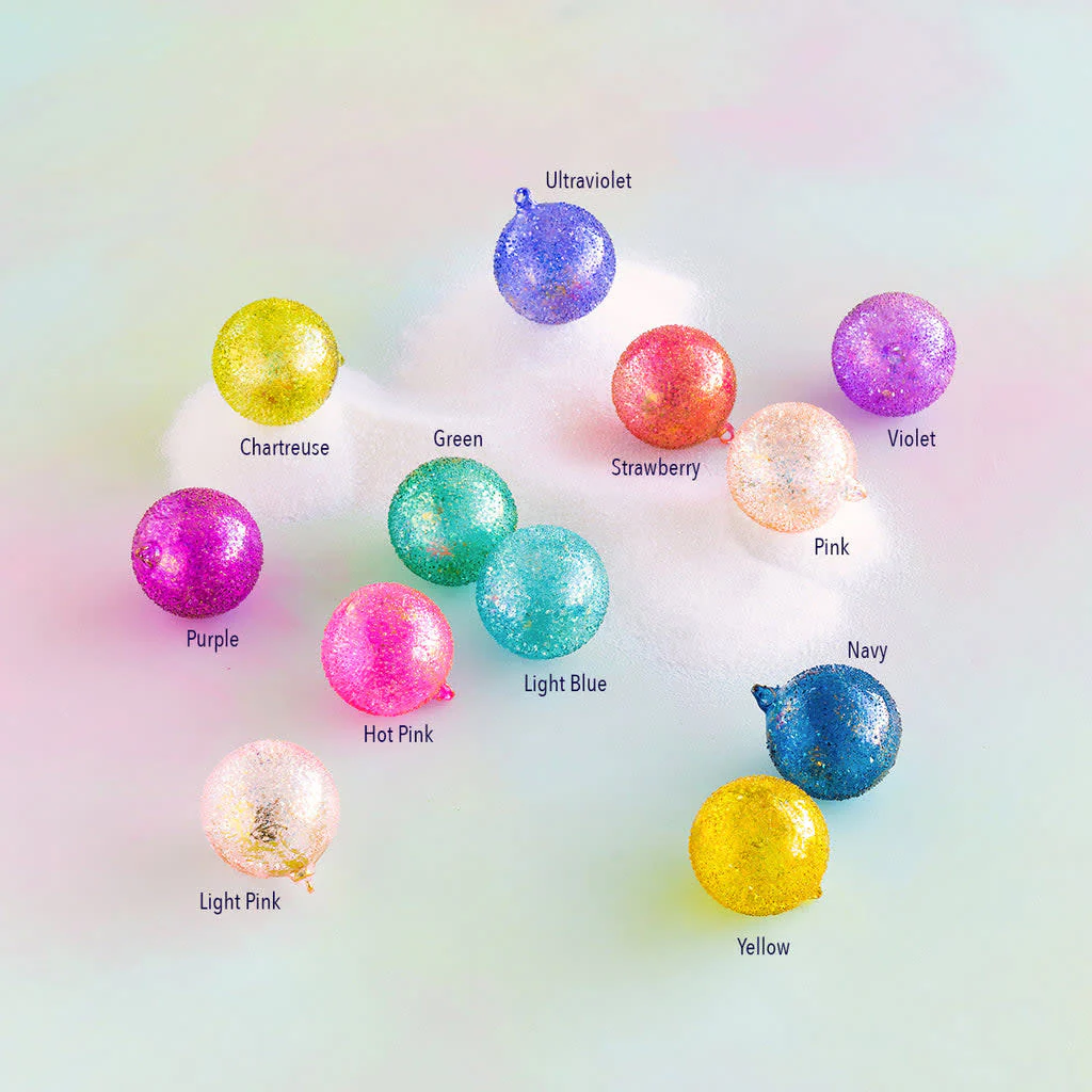 Rainbow Sparkle Ball Ornament - Sold Individually