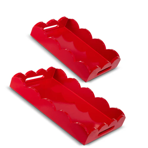 Rectangle Red Scalloped Tray-Sold Individually - Image 2