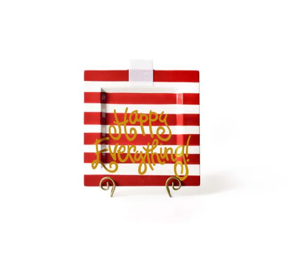 Red Stripe Big Happy Everything! Square Platter