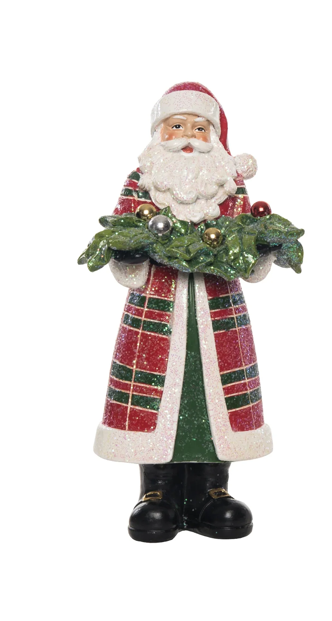 Res Elegant Plaid Santa Figurine - Sold Individually - Image 2
