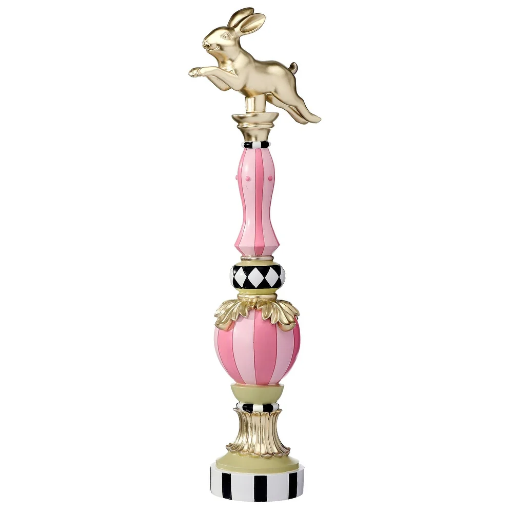 Resin Garden Bunny Topiary - Image 3
