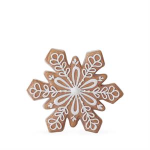 Resin Gingerbread Snowflakes w/White Icing Outline - Sold Individually - Image 2