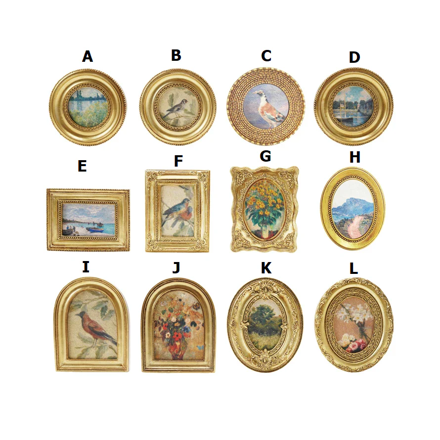 Resin Mini Framed Art Magnet, Gold Finish - Sold Individually
