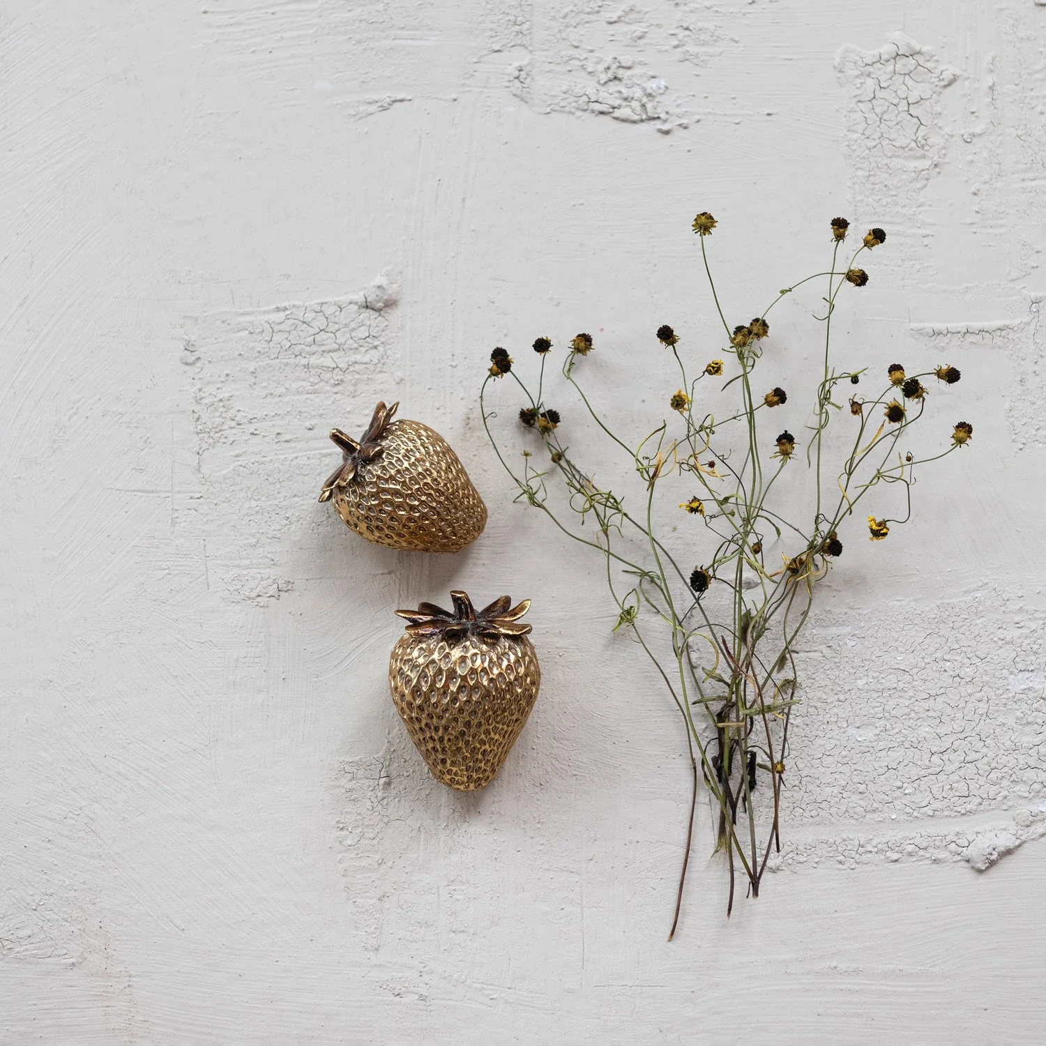Resin Strawberries - Gold Finish - Sold Individually - Image 2